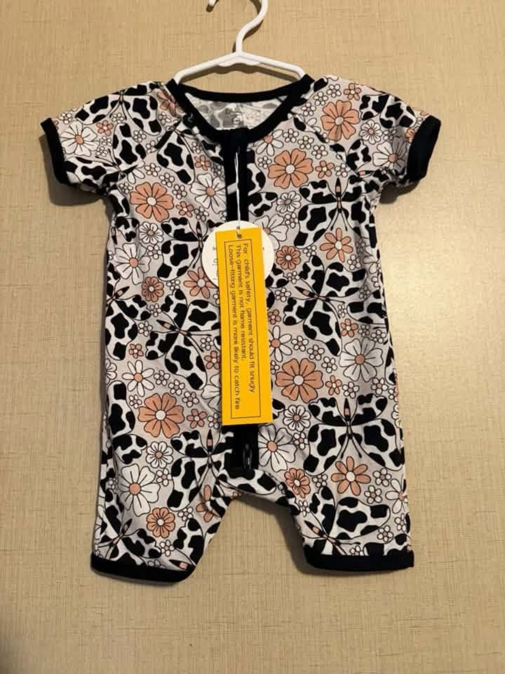 Baby Floral & Cow Print Bamboo Shortie-NWOT